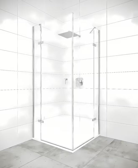 Kvadratna tuš kabina Hüppe Strike New 100 cm s prozirnim staklom i profilima u sjajnom kromu