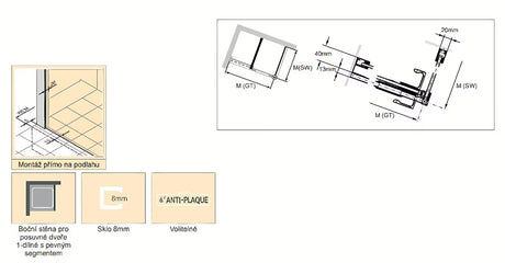 Tuš stranica za vrata  Hüppe Xtensa pure 90 cm u sjajnom kromu s prozirnim staklom