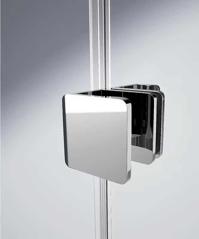 Tuš stijena Walk-In Hüppe Xtensa pure 140 cm u sjajnom kromu s prozirnim staklom i kliznim sustavom.