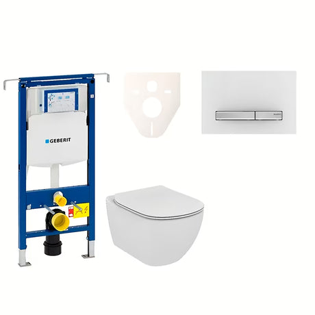 Viseći WC set Ideal Standard Tesi s modulom Geberit Duofix, tipkom Sigma 50 i zvučnoizolacijskim umetkom