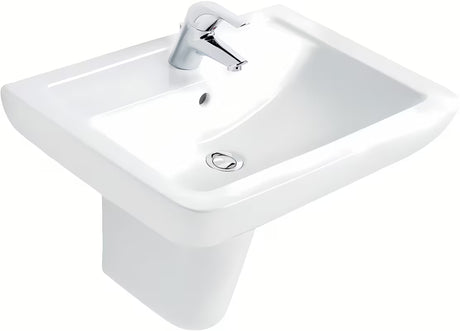 Bijeli viseće keramički umivaonik Ideal Standard Eurovit 60x46 cm s otvorom pro za slavinu u sredini.