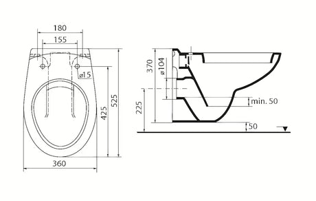 Bijeli viseća WC školjka Ideal Standard Eurovit s dubokim ispiranjem i tehnologijom BoxRim