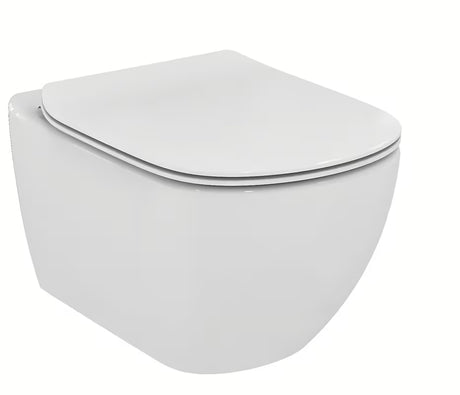 Bijeli viseća WC školjka Ideal Standard Tesi s tehnologijom AquaBlade i daskom sa soft Close