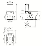 WC kombi Ideal Standard Tesi u bijeloj boji s tehnologijom AquaBlade i sjedalom soft Close.