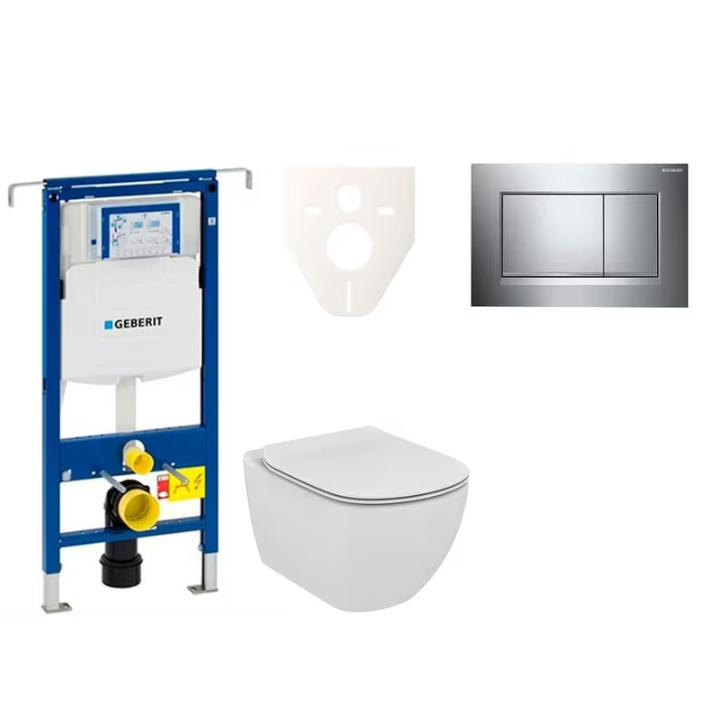 Viseći WC set Ideal Standard Tesi s modulom Geberit Duofix i tipkom Sigma 30