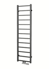 Kombinirani radijator Isan Fresh 150x40 cm u izvedbi crni baršun sa središnjim priključkom.