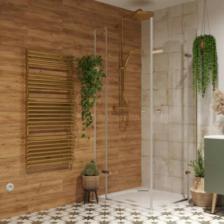 Kombinirani kupaonski radijator Isan Ikaria 50x121,2 cm u boji antičko zlato s metalik efektom