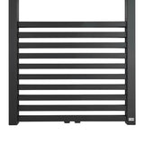 Kombinirani radijator Isan Quadrat u crnoj mat boji sa središnjim zidnim priključkom.