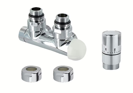 Isan Chrome termostatski set kutni središnji u kromu, desna izvedba