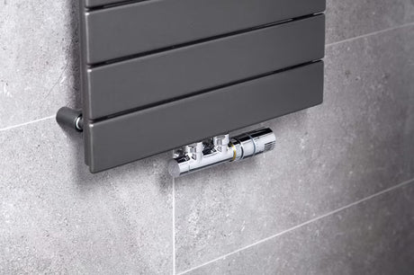 Isan Chrome termostatski set kutni središnji u kromu, desna izvedba