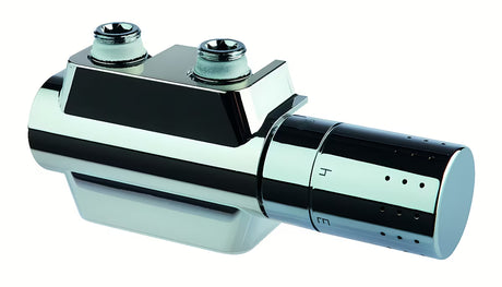 Univerzalni termostatski ventil Isan Chrome pro radijator sa središnjim izlazom i razmakom 50 mm u krom izvedbi.