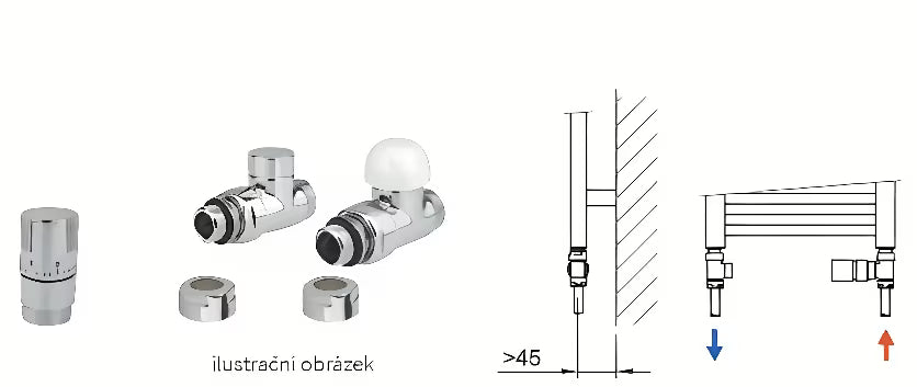 Isan Termsada110 termostatski ravni set s priključkom u pod u krom izvedbi