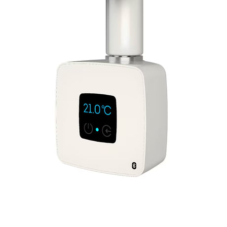 Bijela grijač za radijator Isan Stone s digitalnim regulatorom i Bluetooth upravljanjem putem mobilne aplikacije