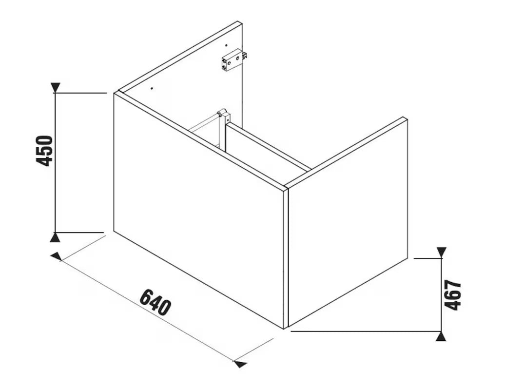 Bijeli viseća kupaonski ormarić ispod ploče Jika Cubito s jednom ladicom i Push otvaranjem.