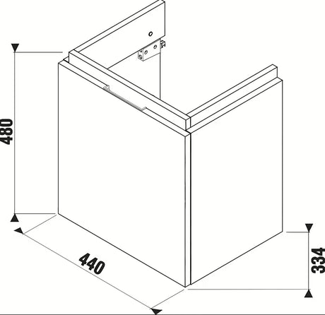 Bijeli viseća ormarić ispod umivaonika Jika Cubito s jednom ladicom i uvučenim ručkicama