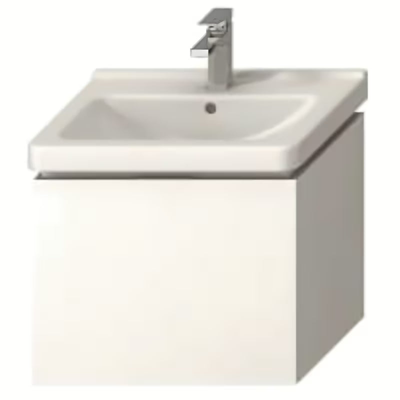 Bijela viseća ormarić ispod umivaonika Jika Cubito 59x42,7x48 cm s ladicom s punim izvlačenjem