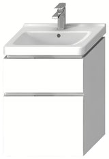 Bijela viseća ormarić ispod umivaonika Jika Cubito s dvije ladice, dimenzija 59x43,1x68,3 cm.