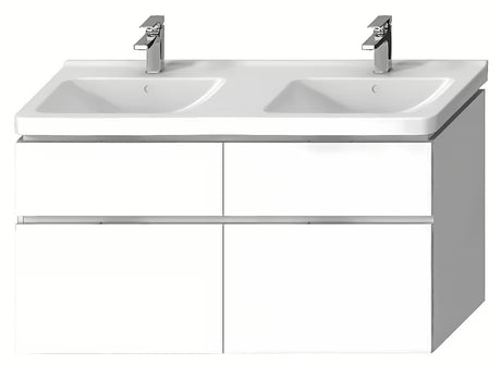 Bijela viseća ormarić ispod umivaonika Jika Cubito 128x46,7x68,3 cm s četiri ladice