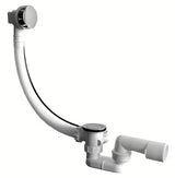 Odljevno preljevna Garnitura Za Kadu Jika Deep u krom izvedbi s upravljanjem sajlom i fleksibilnim preljevom.