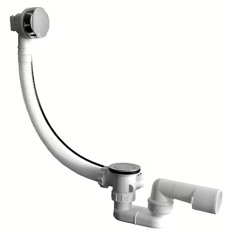 Odljevno preljevna Garnitura Za Kadu Jika Deep u krom izvedbi s upravljanjem sajlom i fleksibilnim preljevom.