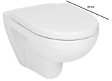 Viseća WC Školjka Jika Lyra Plus od bijele keramike sa štedljivim DualFlush ispiranjem i stražnjim odvodom.