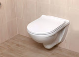 Viseća WC Školjka Jika Lyra Plus od bijele keramike sa štedljivim DualFlush ispiranjem i stražnjim odvodom.