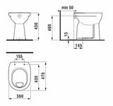 Bijela stojeća WC školjka Jika Lyra Plus s podnim odvodom i ravnim ispiranjem 3/6 l