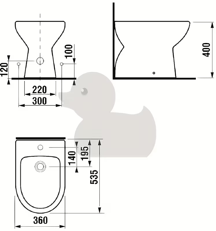 Bijeli stojeći bide Jika Lyra Plus zaobljenog keramičkog dizajna