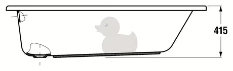 Pravokutna akrilna kada Jika Lyra Plus 170 x 70 cm pro za lijevu i desnu orijentaciju