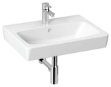 Bijeli keramički umivaonik za kupaonski ormarić Jika Lyra Plus Viva 60 x 45 cm s otvorom pro za slavinu u sredini.