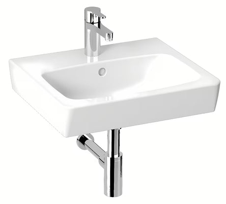 Bijeli keramički umivaonik za kupaonski ormarić Jika Lyra Plus Viva s otvorom pro za slavinu u sredini