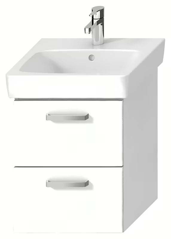 Bijela viseća ormarić ispod umivaonika Jika Lyra Plus Viva 44x40,1x55 cm sa sjajnim frontama