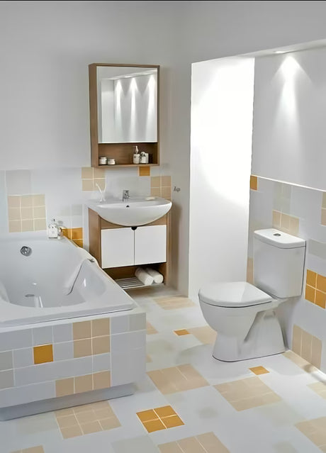 Bijela WC kombi Jika Lyra Plus s podnim odvodom i dubokim ispiranjem 3/6 l