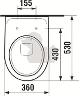Bijeli viseća WC školjka Jika Lyra Plus s otvorenim ispiralnim rubom i glatkom keramičkom površinom.