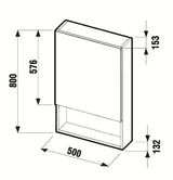Bijeli viseća ormarić s ogledalom Jika Lyra Plus 50 x 80 cm s policom