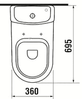 Bijeli WC školjke vodokotlić Jika Mio s bočnim punjenjem i DualFlush ispiranjem 3/6 l