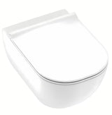 Bijeli viseća WC školjka Jika Mio s Rimless izvedbom bez sustava za ispiranje i skrivenim pričvršćenjem.