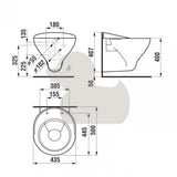 Viseća keramička servisni izljevnik Jika Mira u bijeloj boji s plastičnom rešetkom