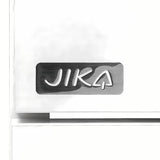 Bijeli viseća ormarić s keramičkim umivaonikom Jika Plan s ladicama s potpunim izvlačenjem