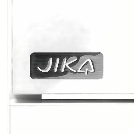 Bijeli viseća ormarić s keramičkim umivaonikom Jika Plan s ladicama s potpunim izvlačenjem