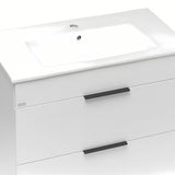 Viseća bijeli ormarić s keramičkim umivaonikom Jika Plan s ladicama i punim izvlačenjem