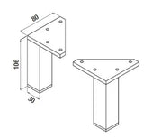 Kromirana noga za namještaj Jika Zeta kao stabilan oslonac za pro kupaonski ormarići i drugi namještaj.