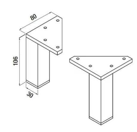 Kromirana noga za namještaj Jika Zeta kao stabilan oslonac za pro kupaonski ormarići i drugi namještaj.