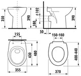 Stojeća WC Školjka Jika Zeta u bijeloj boji s dubokim ispiranjem i vodoravnim odvodom