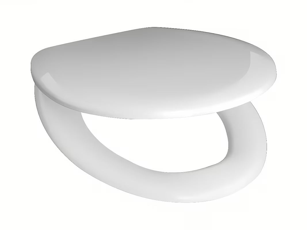 Bijela termoplast WC daska Jika Zeta s poklopcem i čeličnim šarkama