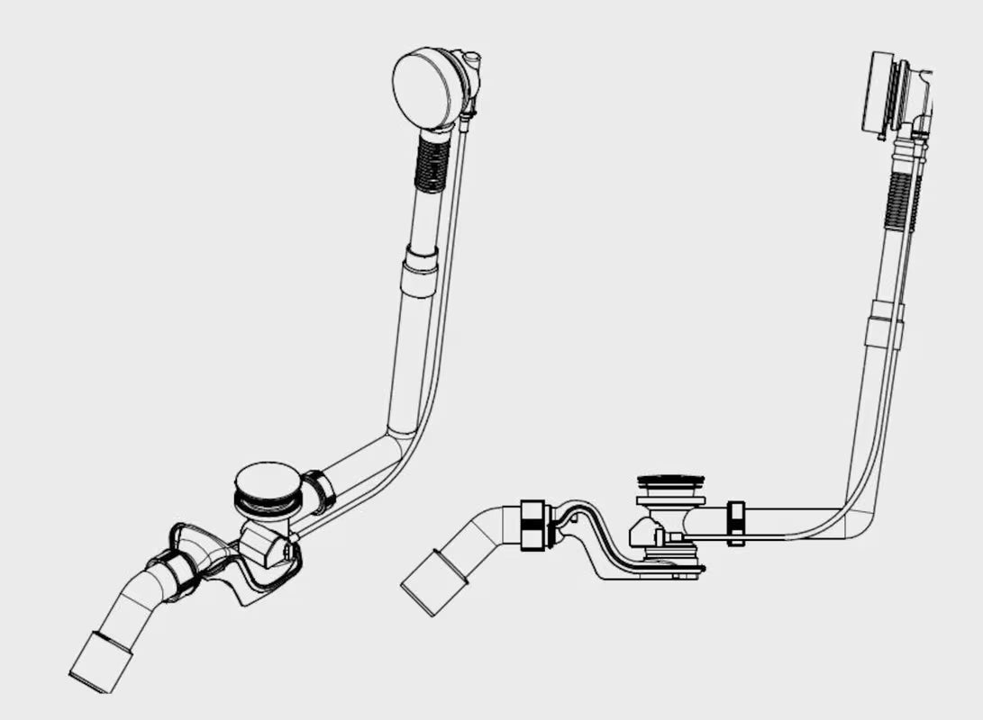 Kaldewei Comfort-Level odljevno preljevna garnitura za kadu u krom izvedbi, odvodno-preljevna garnitura produljena 725 mm.