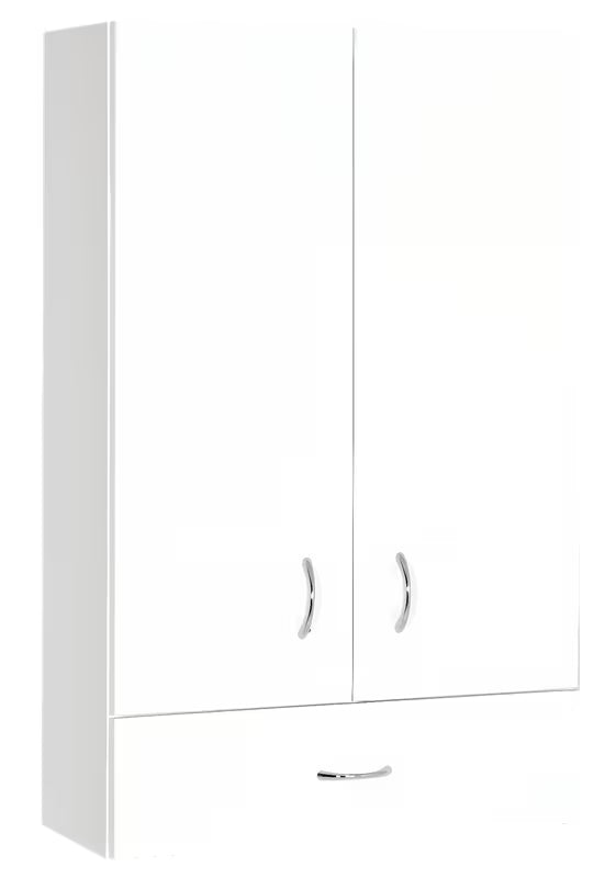 Bijela viseća kupaonski ormarić Keramia Pro za zid s lakiranim vratima