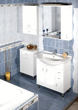 Bijela viseća kupaonski ormarić Keramia Pro za zid s lakiranim vratima