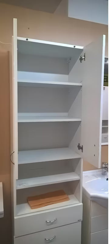 Keramia Pro bijela kupaonski ormarić visokog sjaja s uklonjivom košarom za rublje