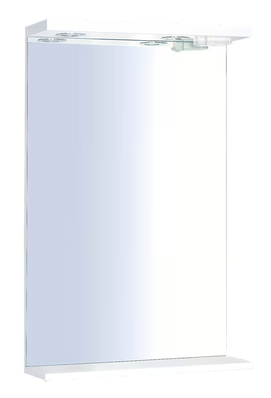 Pravokutno LED ogledalo Keramia Pro 50x80 cm s bijelim okvirom, vertikalna orijentacija i zaštita IP44.